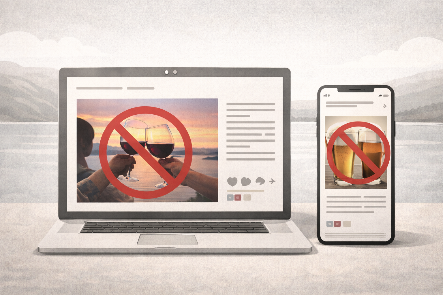 Forbudte drikkevarer på skjermer