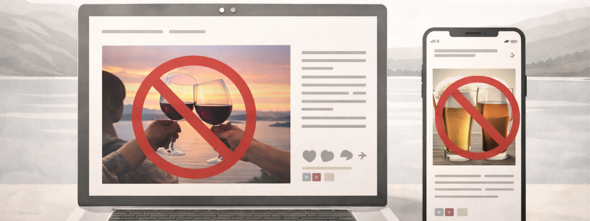 Forbudte drikkevarer på skjermer